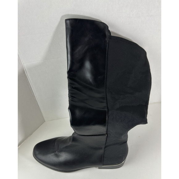Lane Bryant Smooth 50/50 Silver Rand Boots Black Tall Riding Boot 11W 11 Wide - Picture 6 of 13
